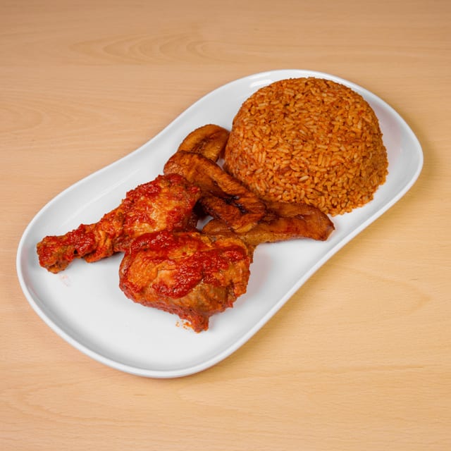 Nigerian Jollof Rice Combo-Mixed Meat.