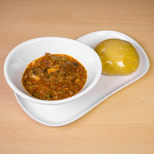 Okro Soup Chicken-Fufu.